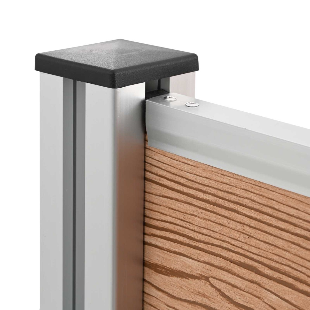 vidaXL Φράχτης Σκουπιδιών Καφέ 161 x 85 x 115 εκ Αλουμίνιο και WPC