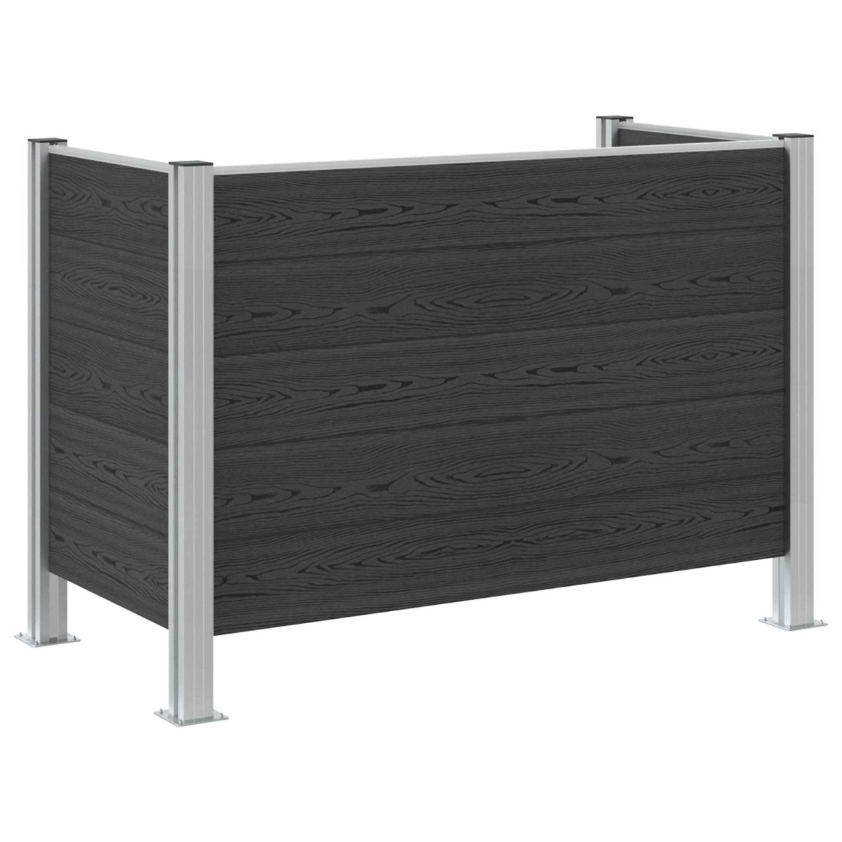 vidaXL Φράχτης Σκουπιδιών Γκρι 161 x 85 x 115 εκ Αλουμίνιο και WPC