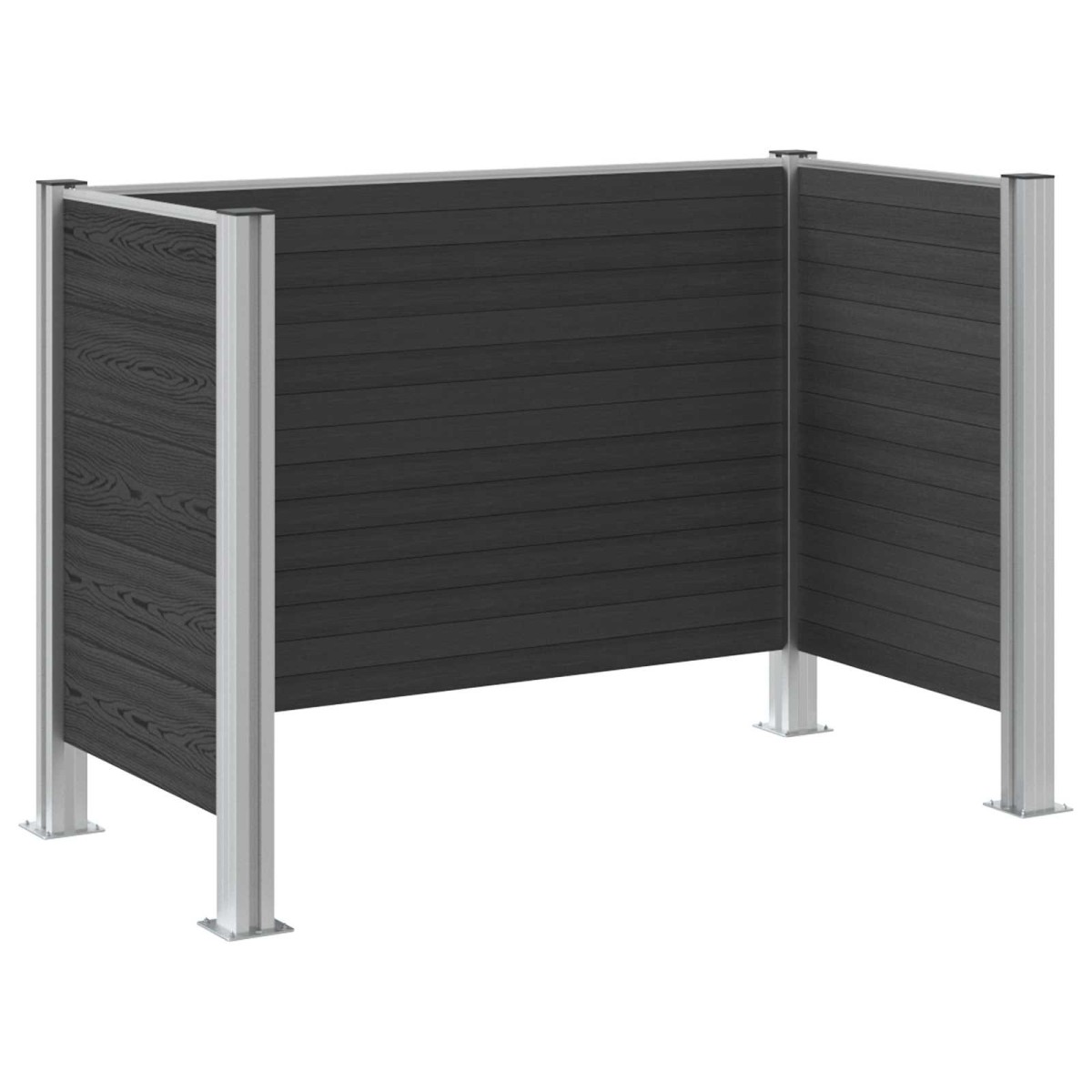 vidaXL Φράχτης Σκουπιδιών Γκρι 161 x 85 x 115 εκ Αλουμίνιο και WPC