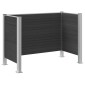 vidaXL Φράχτης Σκουπιδιών Γκρι 161 x 85 x 115 εκ Αλουμίνιο και WPC