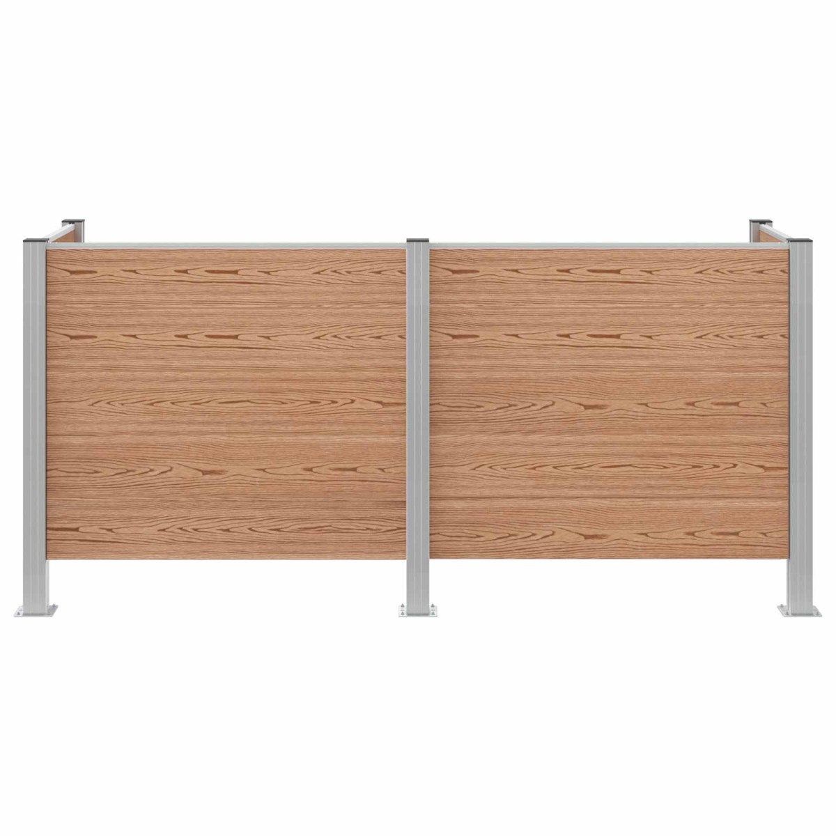 vidaXL Φράχτης Σκουπιδιών Καφέ 237 x 85 x 115 εκ Αλουμίνιο και WPC
