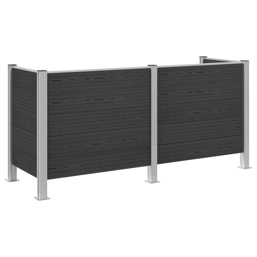 vidaXL Φράχτης Σκουπιδιών Γκρι 237 x 85 x 115 εκ Αλουμίνιο και WPC