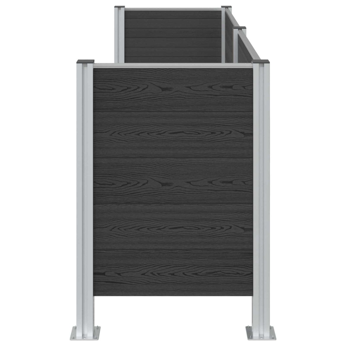 vidaXL Φράχτης Σκουπιδιών Γκρι 237 x 85 x 115 εκ Αλουμίνιο και WPC