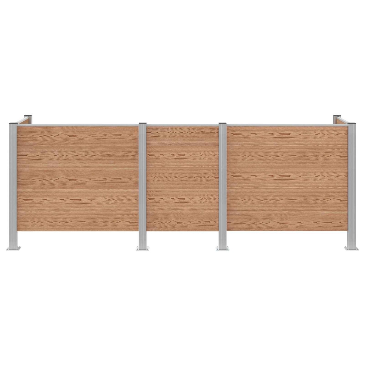 vidaXL Φράχτης Σκουπιδιών Καφέ 315 x 85 x 115 εκ Αλουμίνιο και WPC