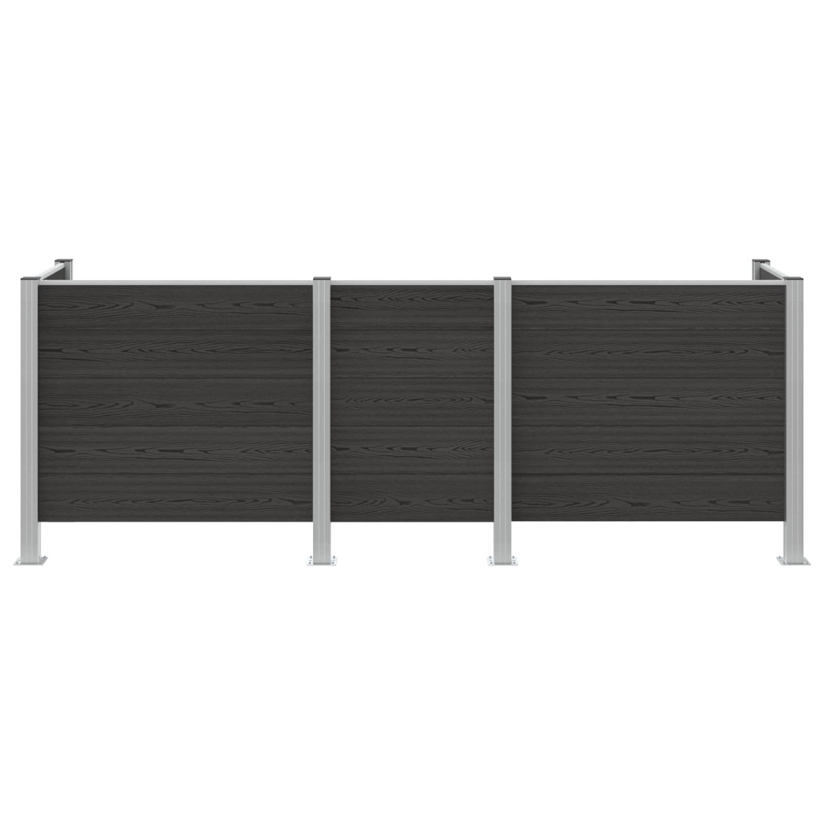 vidaXL Φράχτης Σκουπιδιών Γκρι 315 x 85 x 115 εκ Αλουμίνιο και WPC