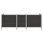 vidaXL Φράχτης Σκουπιδιών Γκρι 315 x 85 x 115 εκ Αλουμίνιο και WPC