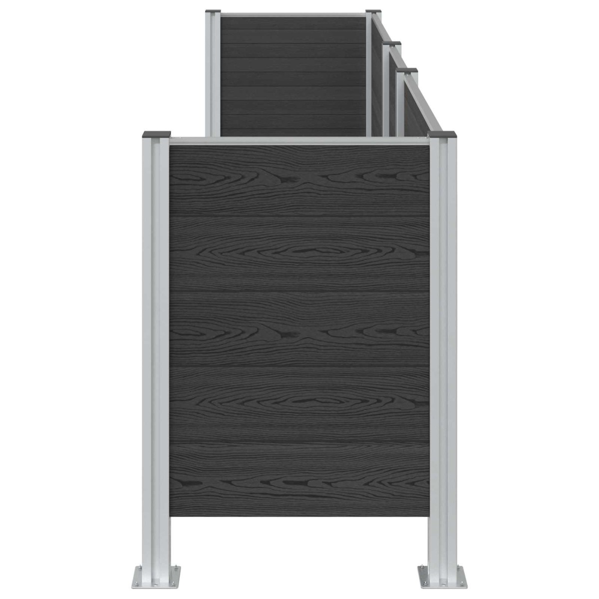 vidaXL Φράχτης Σκουπιδιών Γκρι 315 x 85 x 115 εκ Αλουμίνιο και WPC