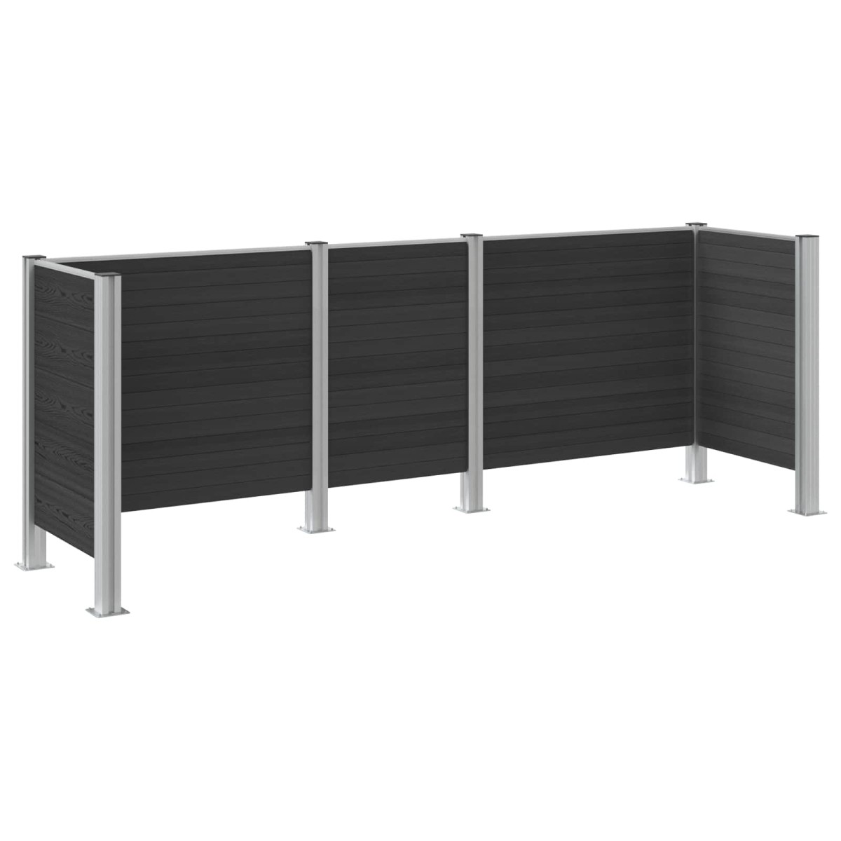 vidaXL Φράχτης Σκουπιδιών Γκρι 315 x 85 x 115 εκ Αλουμίνιο και WPC