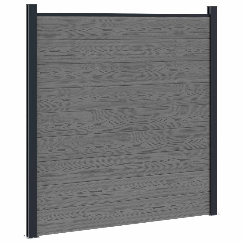 vidaXL Σετ Φράχτη 5 τμχ. 872 x 186 cm WPC και Αλουμίνιο Γκρι