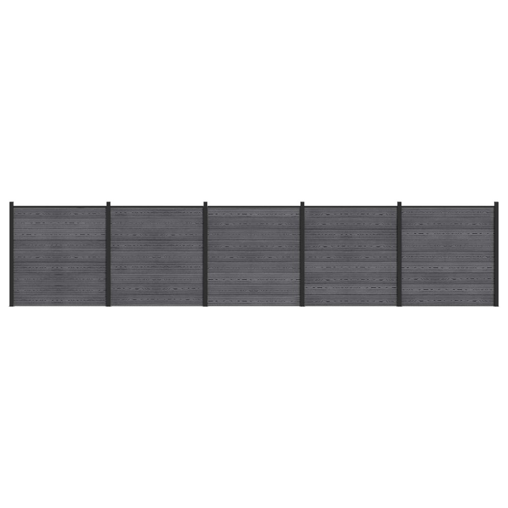 vidaXL Σετ Φράχτη 5 τμχ. 872 x 186 cm WPC και Αλουμίνιο Γκρι