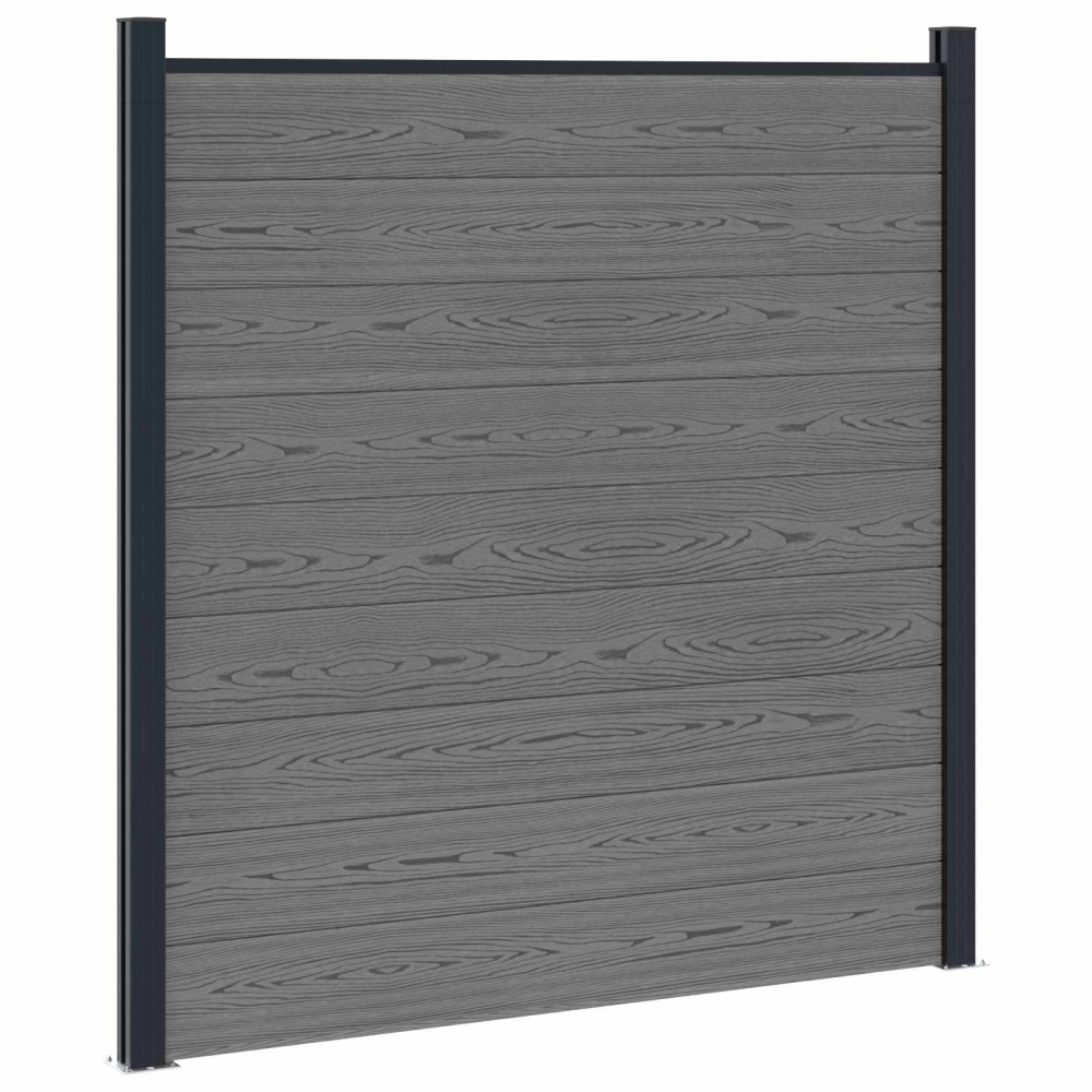 vidaXL Σετ Φράχτη 7 τμχ. 1218 x 186 εκ. WPC και Αλουμίνιο Γκρι