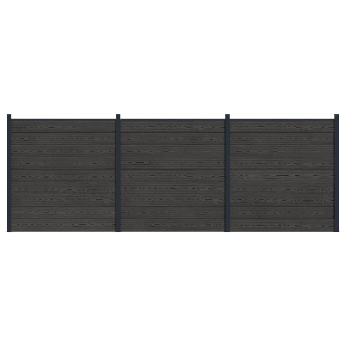 vidaXL Σετ Φράχτη 3 τμχ. 526 x 186 cm WPC και Αλουμίνιο Μαύρο