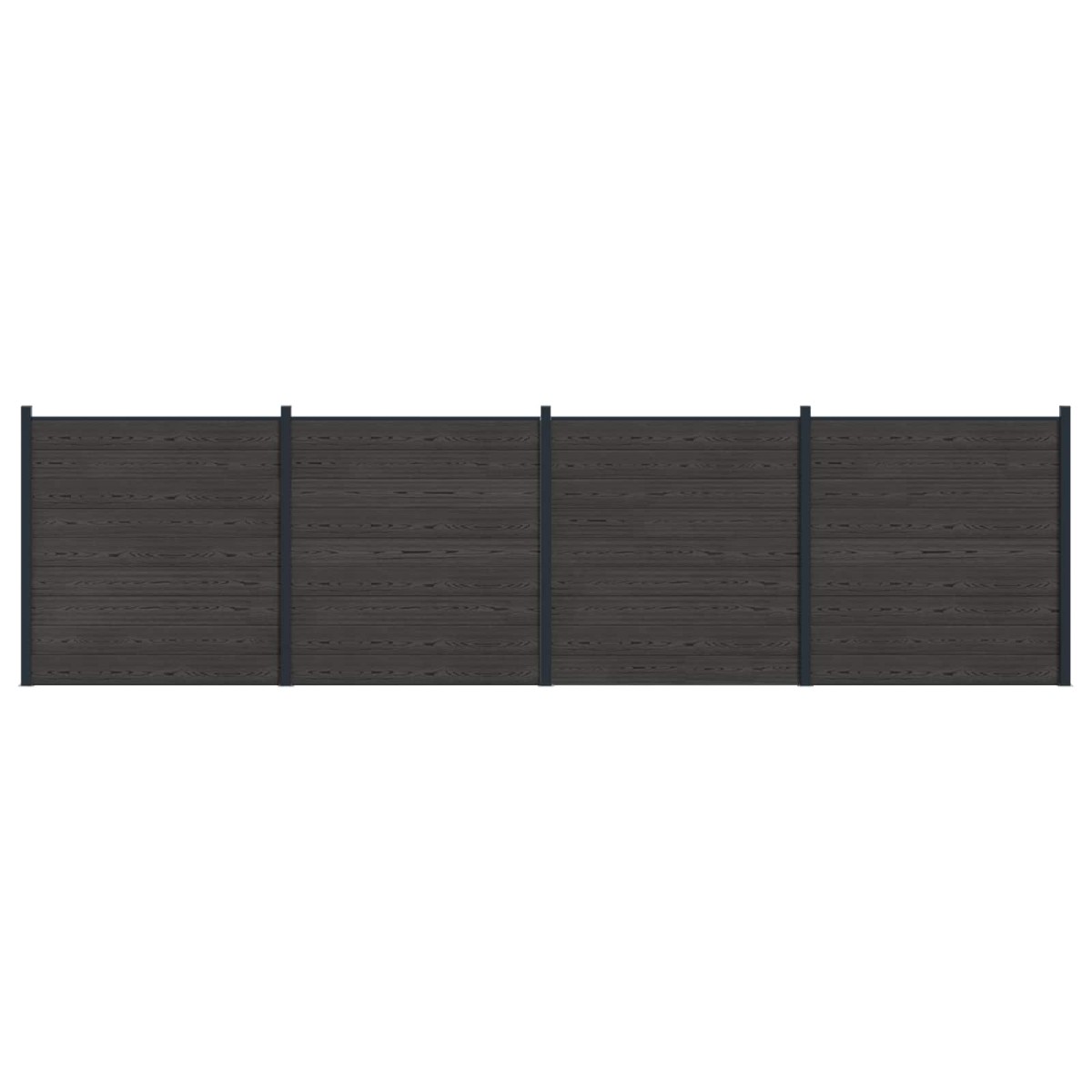 vidaXL Σετ Φράχτη 4 τμχ. 699 x 186 cm WPC και Αλουμίνιο Μαύρο