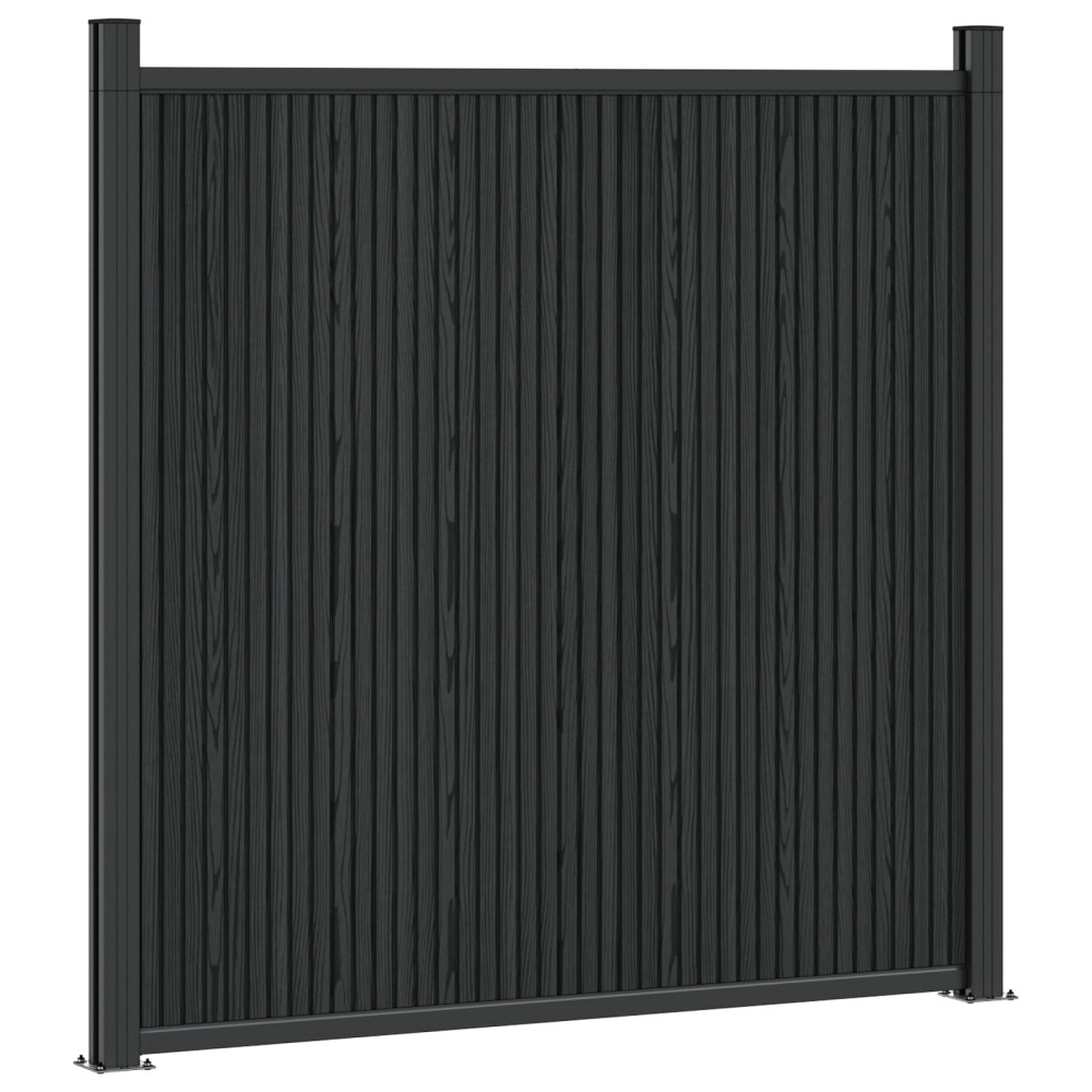 vidaXL Πάνελ Φράχτη 3 τμχ. 530 x 186,5 εκ. WPC και Αλουμίνιο Μαύρο