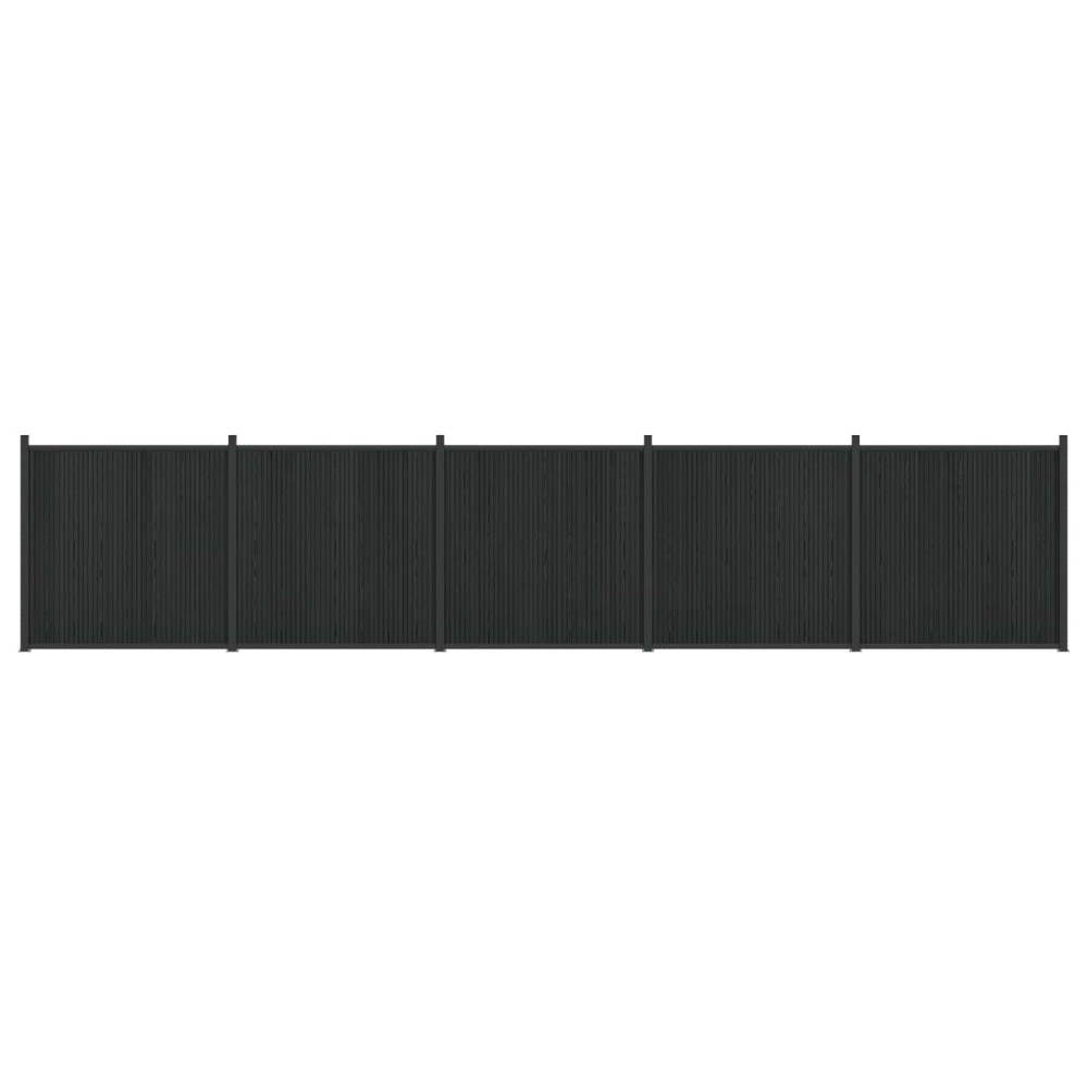 vidaXL Πάνελ Φράχτη 5 τμχ. 880 x 186,5 εκ. WPC και Αλουμίνιο Μαύρο