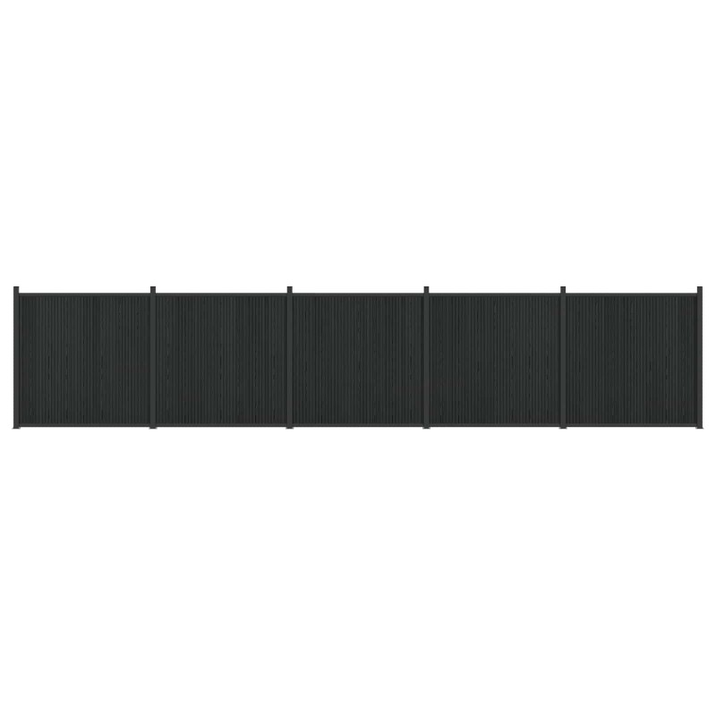 vidaXL Πάνελ Φράχτη 5 τμχ. 880 x 186,5 εκ. WPC και Αλουμίνιο Μαύρο