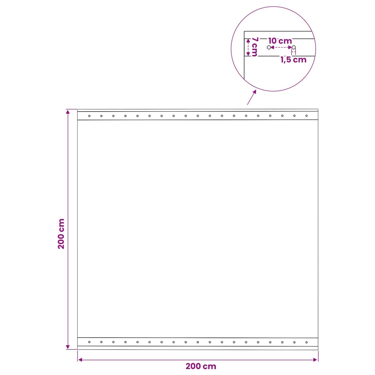 vidaXL Τεντόπανα με Θηλιές 2 τμχ. Πράσινο 2 x 2 μ 260 γρ PE