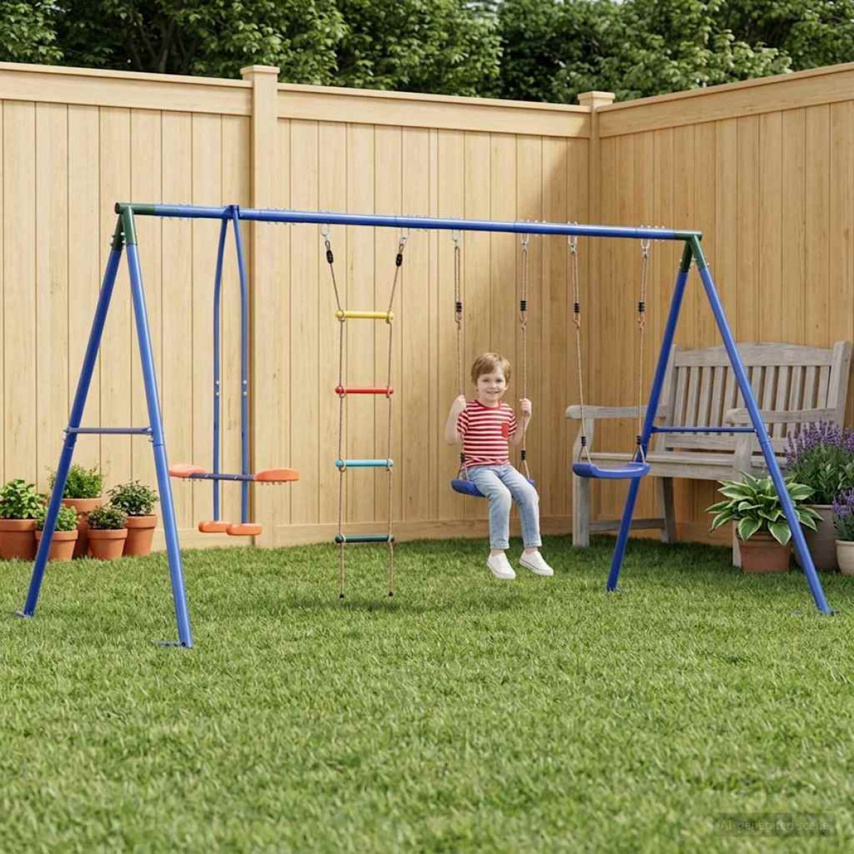 vidaXL Σετ Κούνιας Εξωτερικού Χώρου Πολύχρωμο 330 x 185 x 185 εκ
