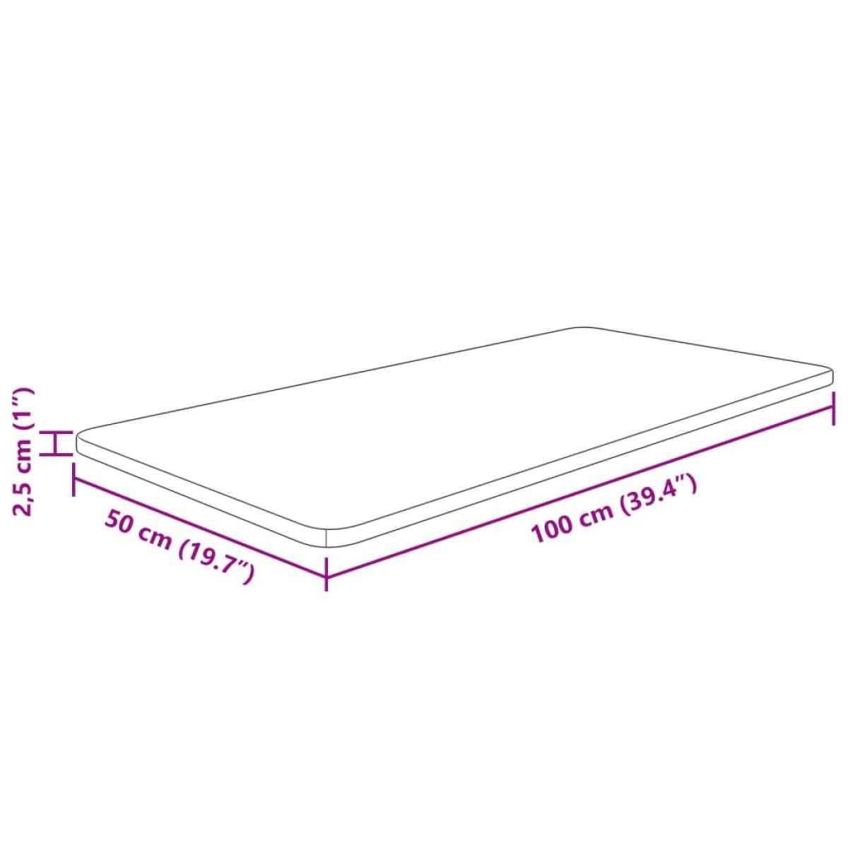 vidaXL Πάγκος Μπάνιου Ανοιχτό Καφέ 100x50x2,5 εκ. Επεξ. Μασίφ Ξύλο
