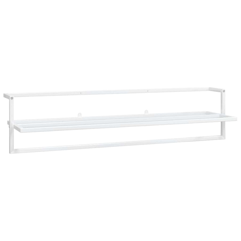 vidaXL Βάση για Πετσέτες Επιτοίχια Λευκή 95 x 25 x 22 εκ. Σιδερένια