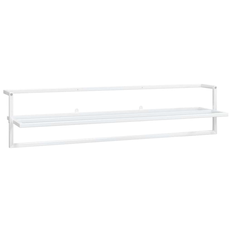 vidaXL Βάση για Πετσέτες Επιτοίχια Λευκή 95 x 25 x 22 εκ. Σιδερένια