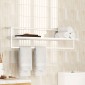 vidaXL Βάση για Πετσέτες Επιτοίχια Λευκή 95 x 25 x 22 εκ. Σιδερένια