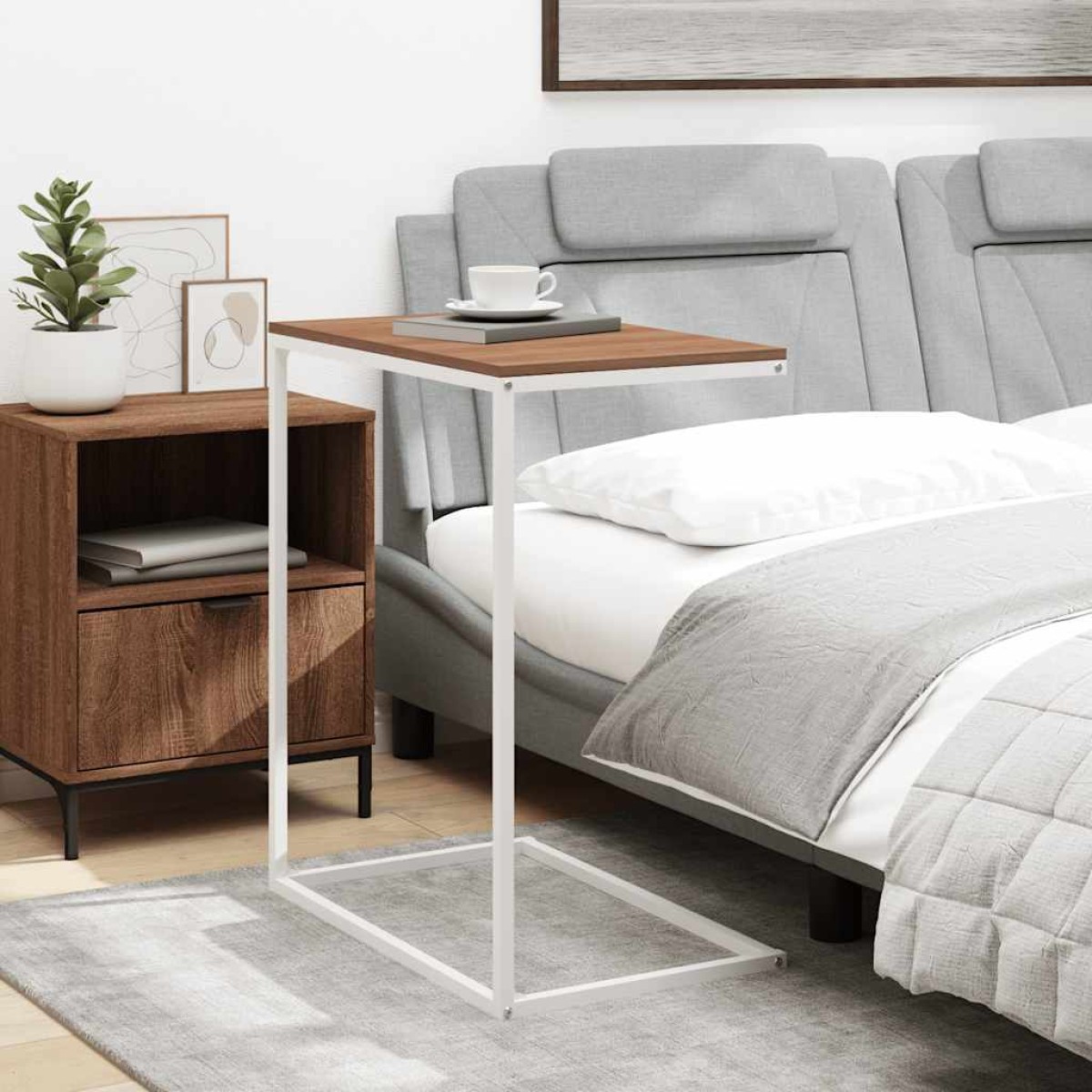 vidaXL Τραπέζι Βοηθητικό Λευκό 55 x 35 x 66 εκ. από Επεξεργασμένο Ξύλο