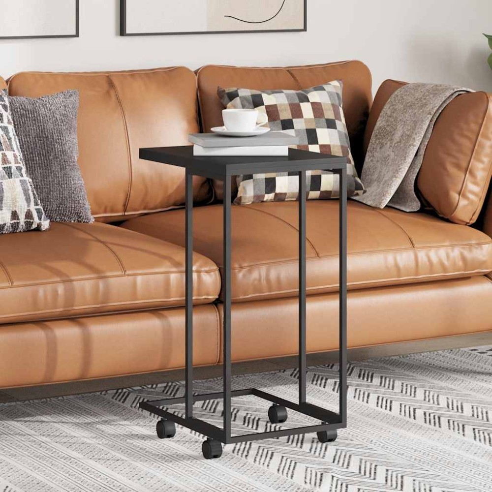 vidaXL Βοηθητικό Τραπέζι με Ρόδες Μαύρο 40x30x63,5 εκ. Επεξ. Ξύλο