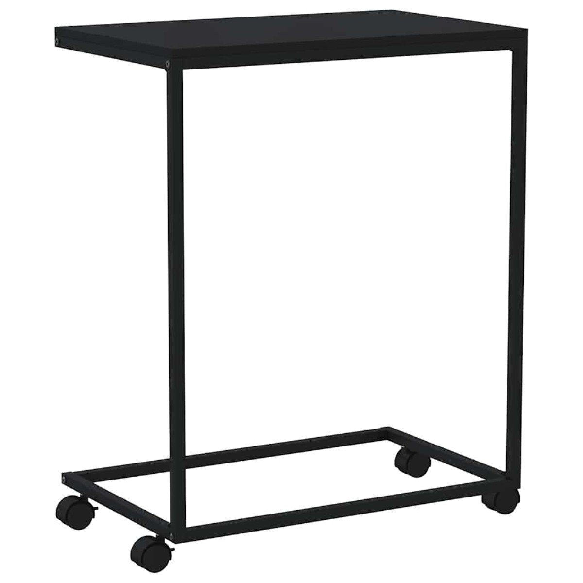vidaXL Βοηθητικό Τραπέζι με Ρόδες Μαύρο 55 x 35 x 70 εκ. Επεξ. Ξύλο