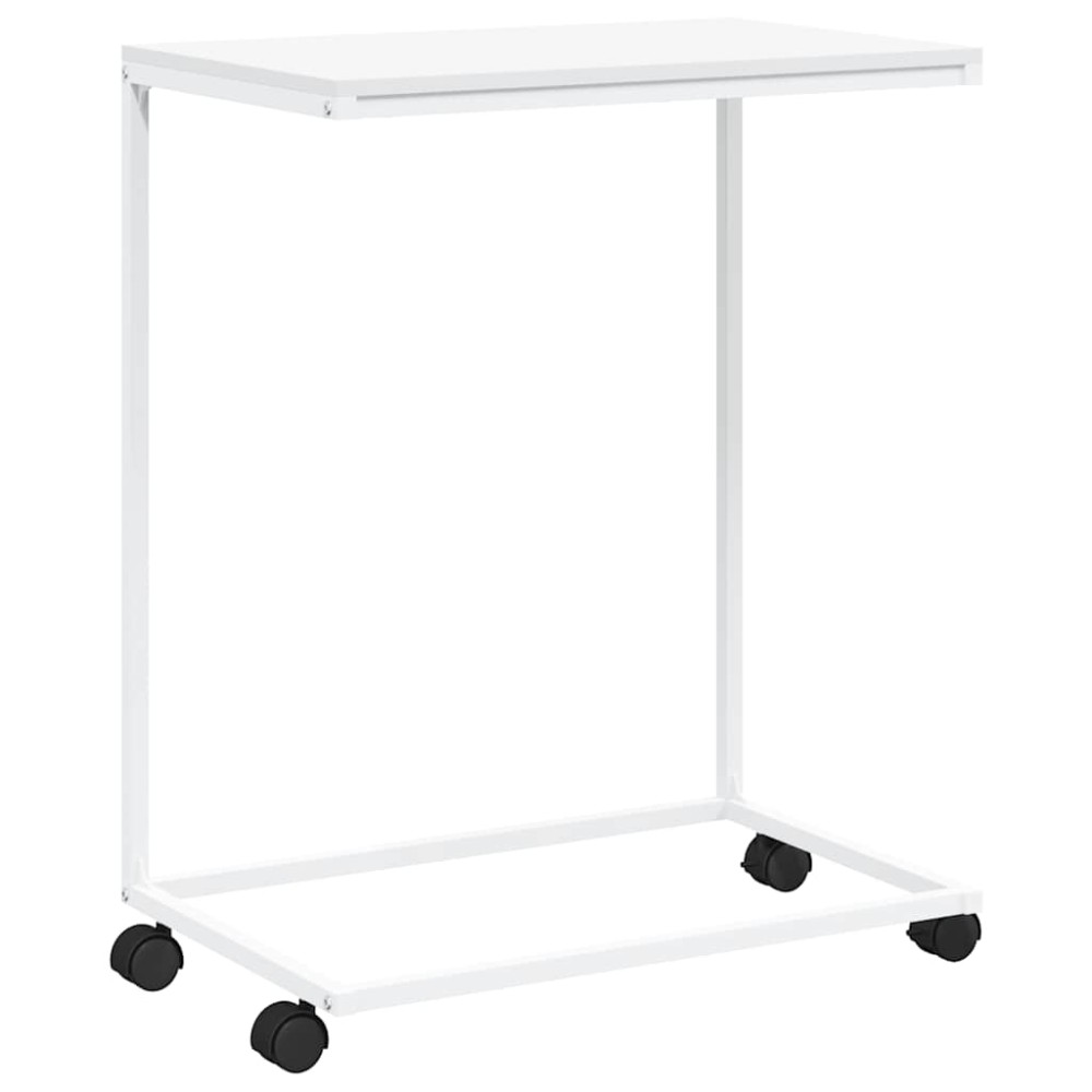 vidaXL Βοηθητικό Τραπέζι με Ρόδες Λευκό 55 x 35 x 70 εκ. Επεξ. Ξύλο