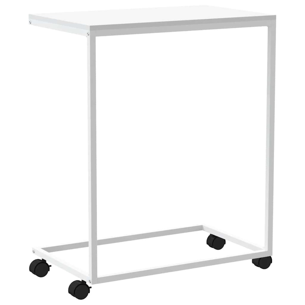 vidaXL Βοηθητικό Τραπέζι με Ρόδες Λευκό 55 x 35 x 70 εκ. Επεξ. Ξύλο