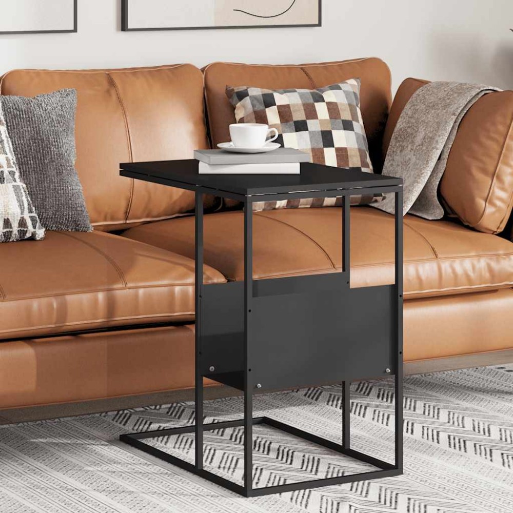vidaXL Τραπέζι Βοηθητικό Μαύρο 55x36x59,5 εκ. από Επεξεργασμένο Ξύλο