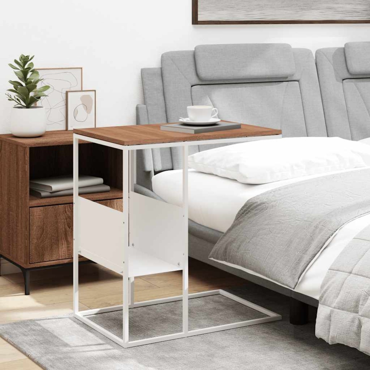 vidaXL Τραπέζι Βοηθητικό Λευκό 55x36x59,5 εκ. από Επεξεργασμένο Ξύλο