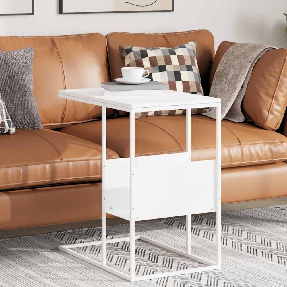 vidaXL Τραπέζι Βοηθητικό Λευκό 55x36x59,5 εκ. από Επεξεργασμένο Ξύλο
