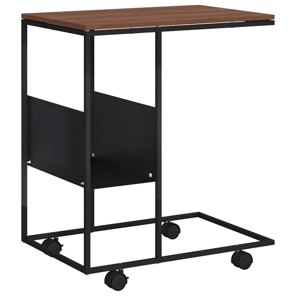 vidaXL Βοηθητικό Τραπέζι με Ρόδες Μαύρο 55 x 36 x 63,5 εκ. Επεξ. Ξύλο