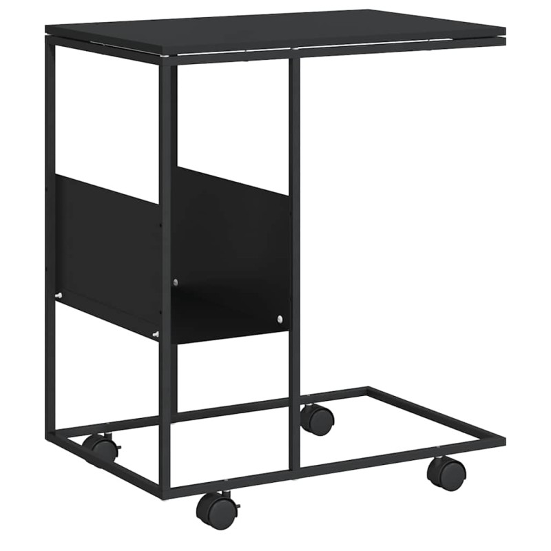 vidaXL Βοηθητικό Τραπέζι με Ρόδες Μαύρο 55 x 36 x 63,5 εκ. Επεξ. Ξύλο