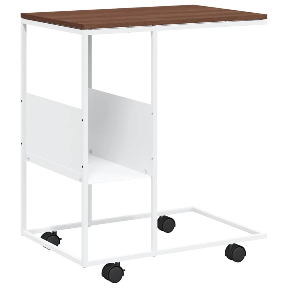vidaXL Βοηθητικό Τραπέζι με Ρόδες Λευκό 55 x 36 x 63,5 εκ. Επεξ. Ξύλο
