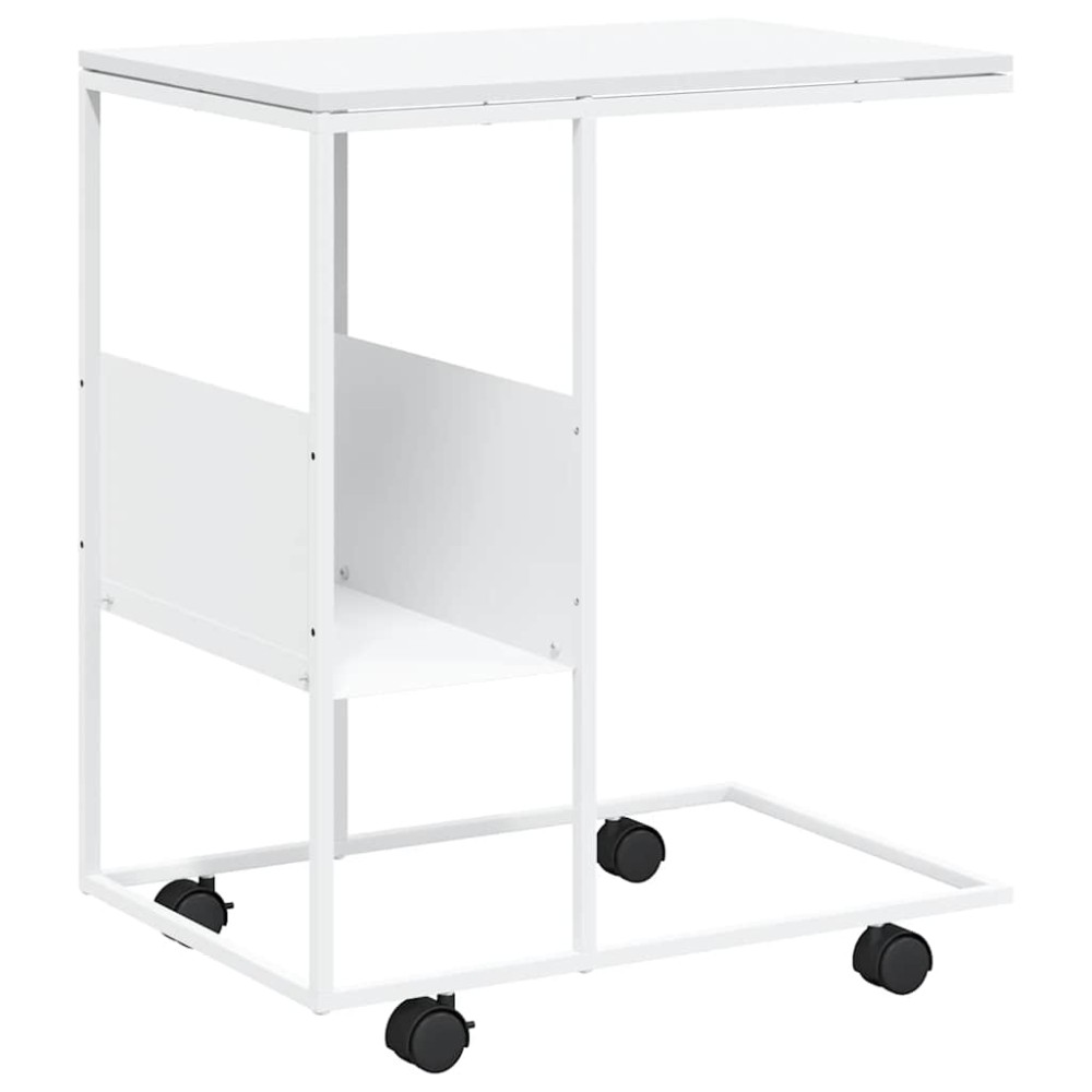 vidaXL Βοηθητικό Τραπέζι με Ρόδες Λευκό 55x36x63,5 εκ. Επεξεργ. Ξύλο