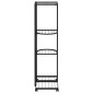 vidaXL Βάση Λουλουδιών 4 Επιπέδων με Ρόδες 44x23x80 εκ. Μαύρη Σίδερο