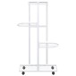 vidaXL Βάση Λουλουδιών 4 Επιπέδων με Ρόδες 44x23x80 εκ. Λευκή Σίδερο