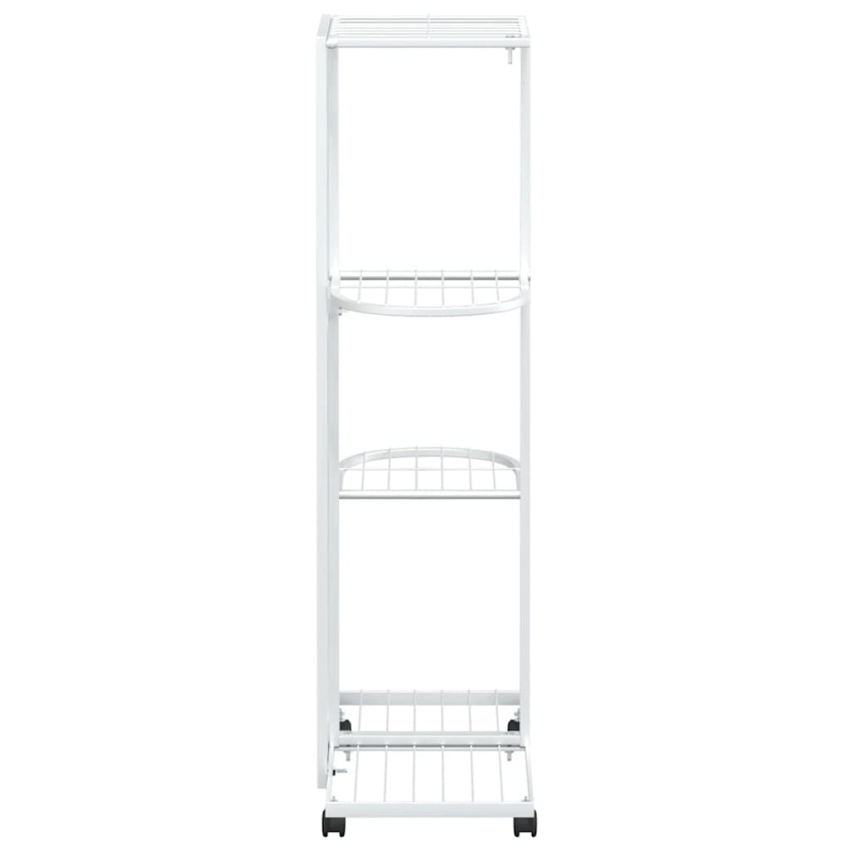 vidaXL Βάση Λουλουδιών 4 Επιπέδων με Ρόδες 44x23x80 εκ. Λευκή Σίδερο