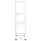 vidaXL Βάση Λουλουδιών 4 Επιπέδων με Ρόδες 44x23x80 εκ. Λευκή Σίδερο