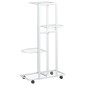 vidaXL Βάση Λουλουδιών 4 Επιπέδων με Ρόδες 44x23x80 εκ. Λευκή Σίδερο