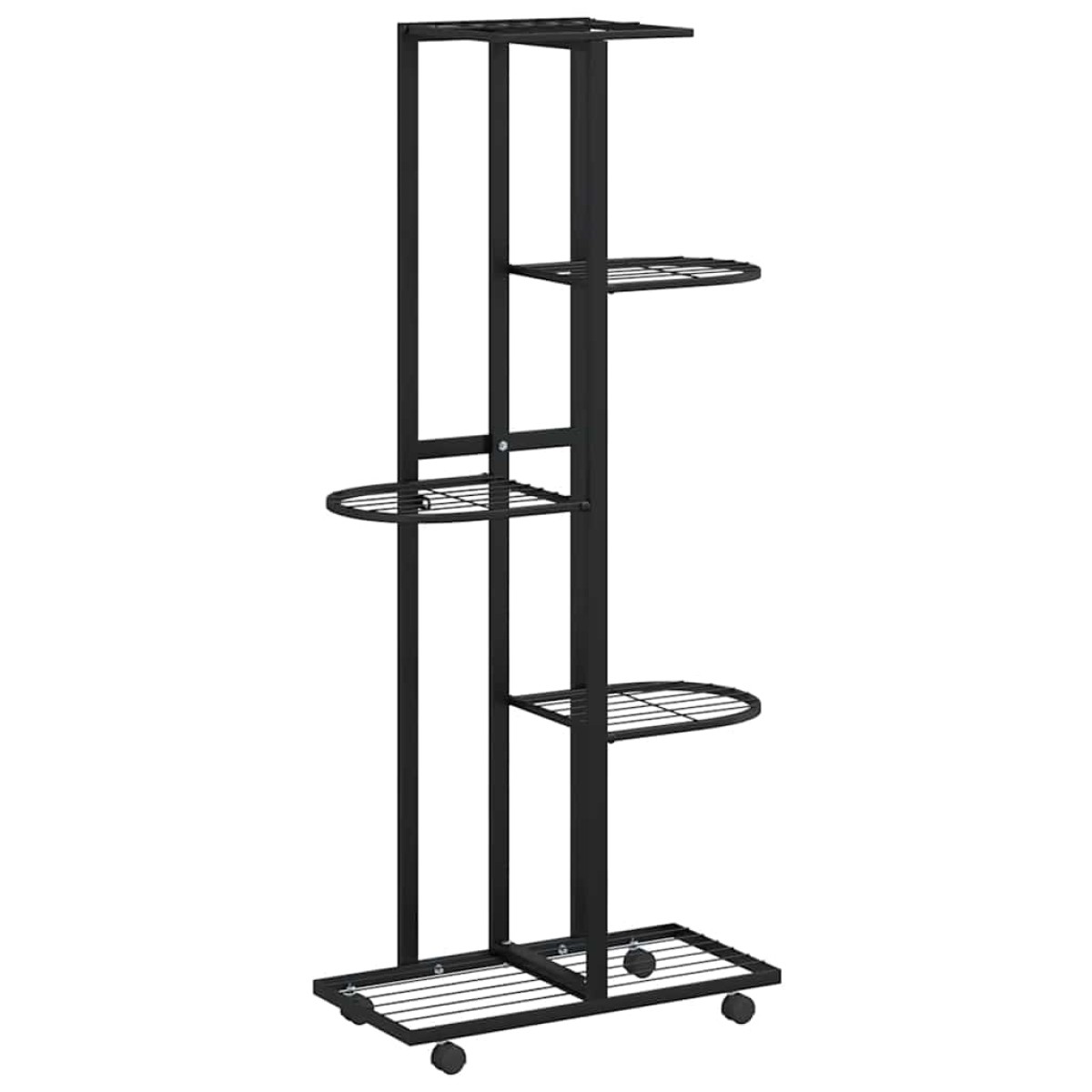 vidaXL Βάση Λουλουδιών 5 Επιπέδων με Ρόδες 83x25x103,5 εκ Μαύρη Σίδερο