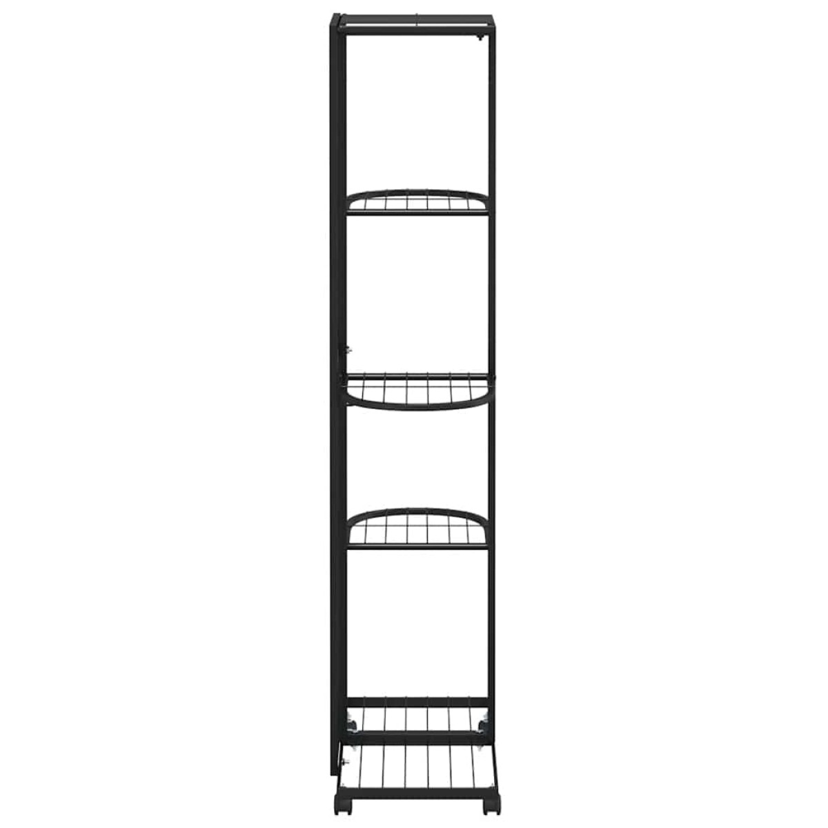 vidaXL Βάση Λουλουδιών 5 Επιπέδων με Ρόδες 83x25x103,5 εκ Μαύρη Σίδερο