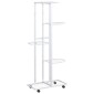 vidaXL Βάση Λουλουδιών 5 Επιπέδων με Ρόδες 83x25x103,5 εκ Λευκή Σίδερο