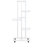 vidaXL Βάση Λουλουδιών 5 Επιπέδων με Ρόδες 83x25x103,5 εκ Λευκή Σίδερο