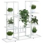 vidaXL Βάση Λουλουδιών Λευκή 94,5 x 25 x 89 εκ. Σιδερένια