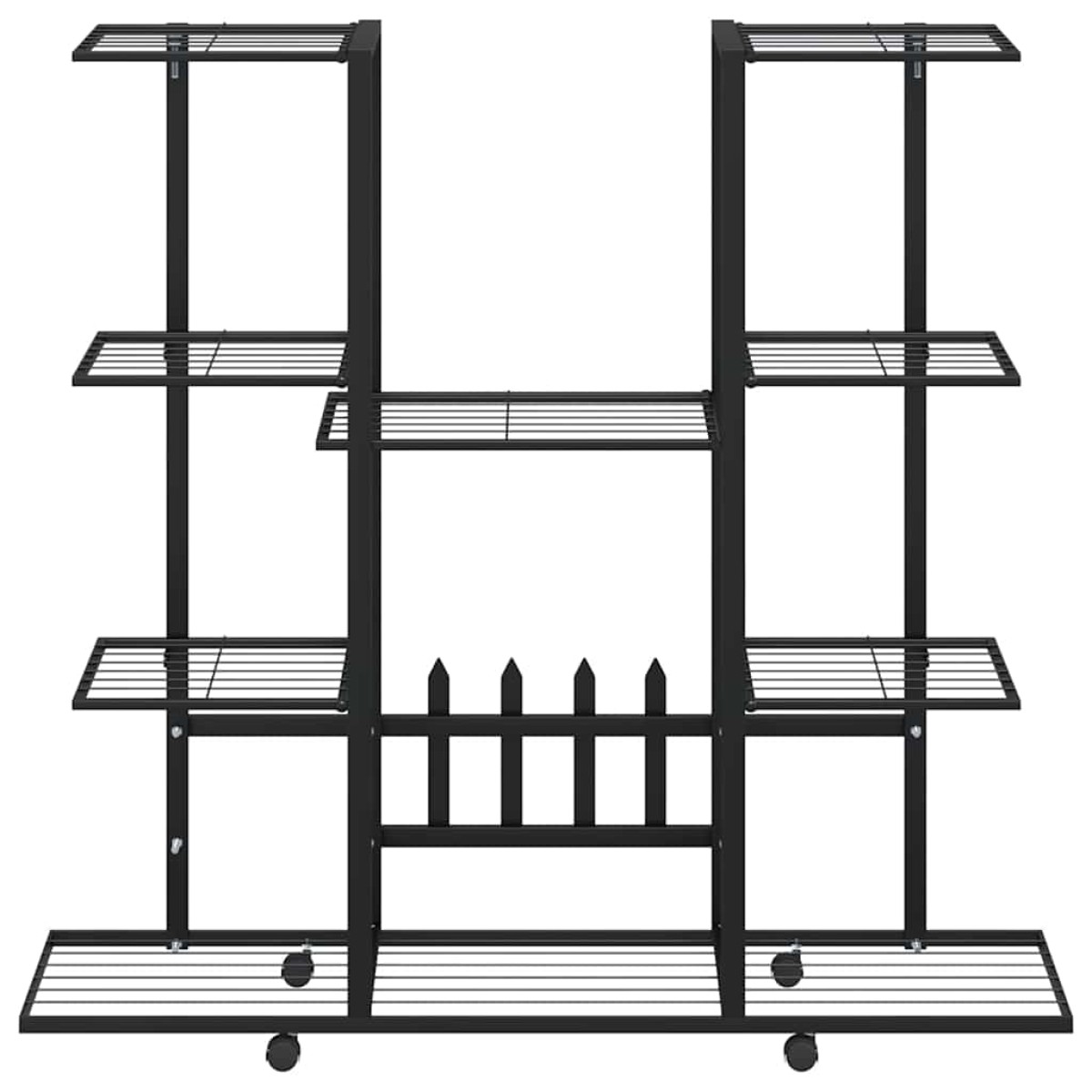 vidaXL Βάση Λουλουδιών με Ρόδες 94,5 x 24,5 x 91,5 εκ. Μαύρη Σιδερένια