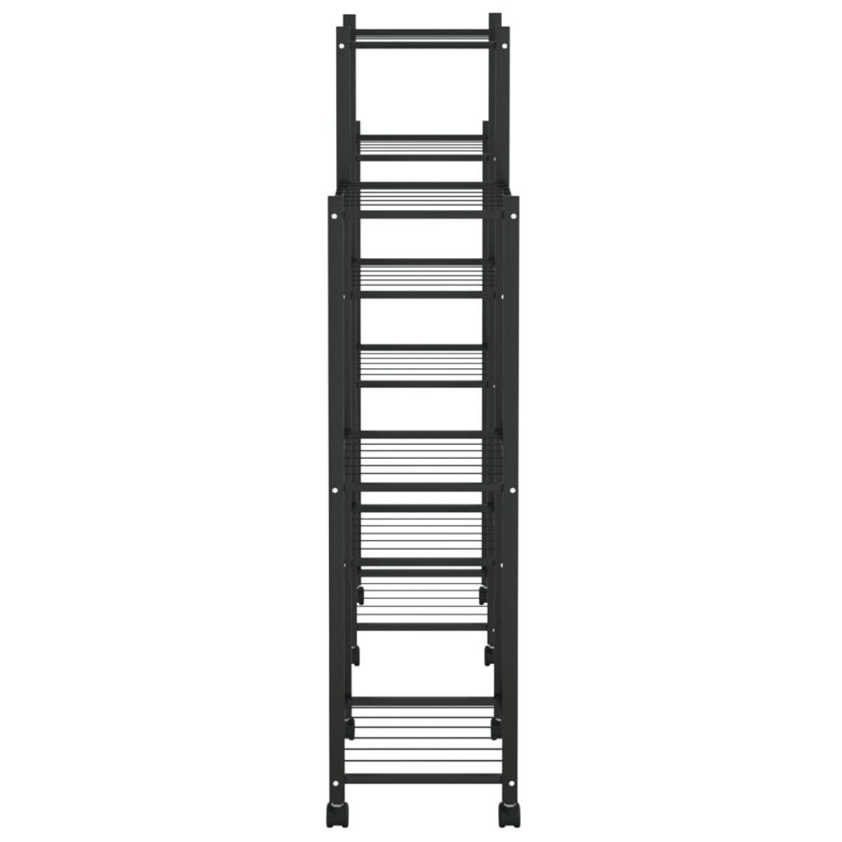 vidaXL Βάση Λουλουδιών με Ρόδες 83x25x103,5 εκ. Μαύρη Σιδερένια